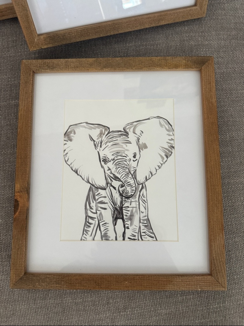 3 Pack Zoo Safari Nursery Oak Frames Wall Decor Giraffe,Llama,Elephant Print - Picture 7 of 8